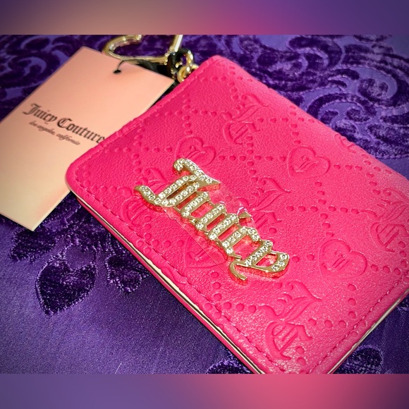 Juicy Couture Pink Leather Crystal Logo Wallet - Picture 5 of 5